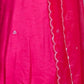 Rajwada Magenta Viscose Chanderi Embriodered Stitched Kurta Set For Women