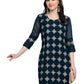 Rajwada Teal Blue Georgette Embroidered Kurti For Women