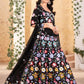 Rajwada Black Georgette Embroidered Semi Stitched Lehenga For Women