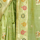 Rajwada Pista Green Silk Blend Printed Saree For Women