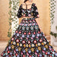 Rajwada Black Georgette Embroidered Semi Stitched Lehenga For Women