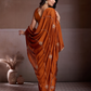 Rajwada Rust Orange Silk Blend Embroidered Saree For Women