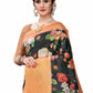 Rajwada Black Silk Blend Floral Printed Saree For Women