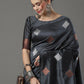 Rajwada Grey Silk Blend Woven Saree For Women