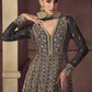 Rajwada Black Chinon Embellished Semi Stitched Kurta Set For Women