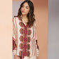 Rajwada Cream Linen Printed Stitched Co-Ord Set For Women