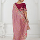 Rajwada Mauve Viscose Silk Embroidered Saree For Women