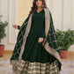 Rajwada Green Stitched Gown With Dupatta For Women