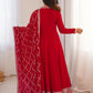 Rajwada Red Silk Blend Embellished Kurta Set For Women