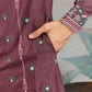 Rajwada Mauve Viscose Silk Embroidered Stitched Kurta For Men