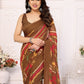 Rajwada Brown Georgette Printed Saree For Women