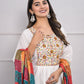 Rajwada White Silk Blend Embroidered Stitched Kurta Set For Women