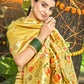 Rajwada Light Mustard Silk Blend Printed Saree For Women