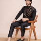 Rajwada Black Silk Blend Embellished Stitched Kurta With Pant For Men