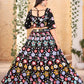 Rajwada Black Georgette Embroidered Semi-Stitched lehenga For Women