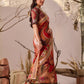 Rajwada Red Linen Cotton Printed Saree For Women