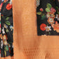 Rajwada Black Silk Blend Floral Printed Saree For Women
