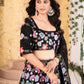 Rajwada Black Georgette Embroidered Semi Stitched Lehenga For Women