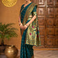 Rajwada Deep Teal Green Silk Blend Woven Pithani Saree For Women