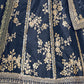 Rajwada Navy Blue Art Silk Embroidered Semi-Stitched lehenga For Women