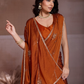 Rajwada Rust Orange Silk Blend Embroidered Saree For Women