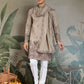Rajwada Ivory Viscose Silk Embroidered Stitched Kurta For Men