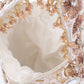 Rajwada White Suede Sequins, Mirror Work Potli For Women