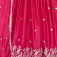 Rajwada Pink Silk Blend Embroidery & Gathered Kurta Set For Women