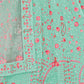 Rajwada Sea Green Embroidered Soft Net Semi Stitched Lehenga With Blouse For Women