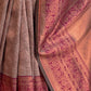 Rajwada Grey Silk Blend Woven Saree With Unstitched Blouse For Women