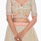 Rajwada Off White Embroidered Soft Net Semi Stitched Lehenga With Blouse For Women