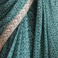 Rajwada - Beautiful Teal Georgette Silk Saree with Unstitched Blouse