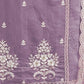 Rajwada Purple Cotton Blend Embroidered Semi-Stitched Kurta Set For Women