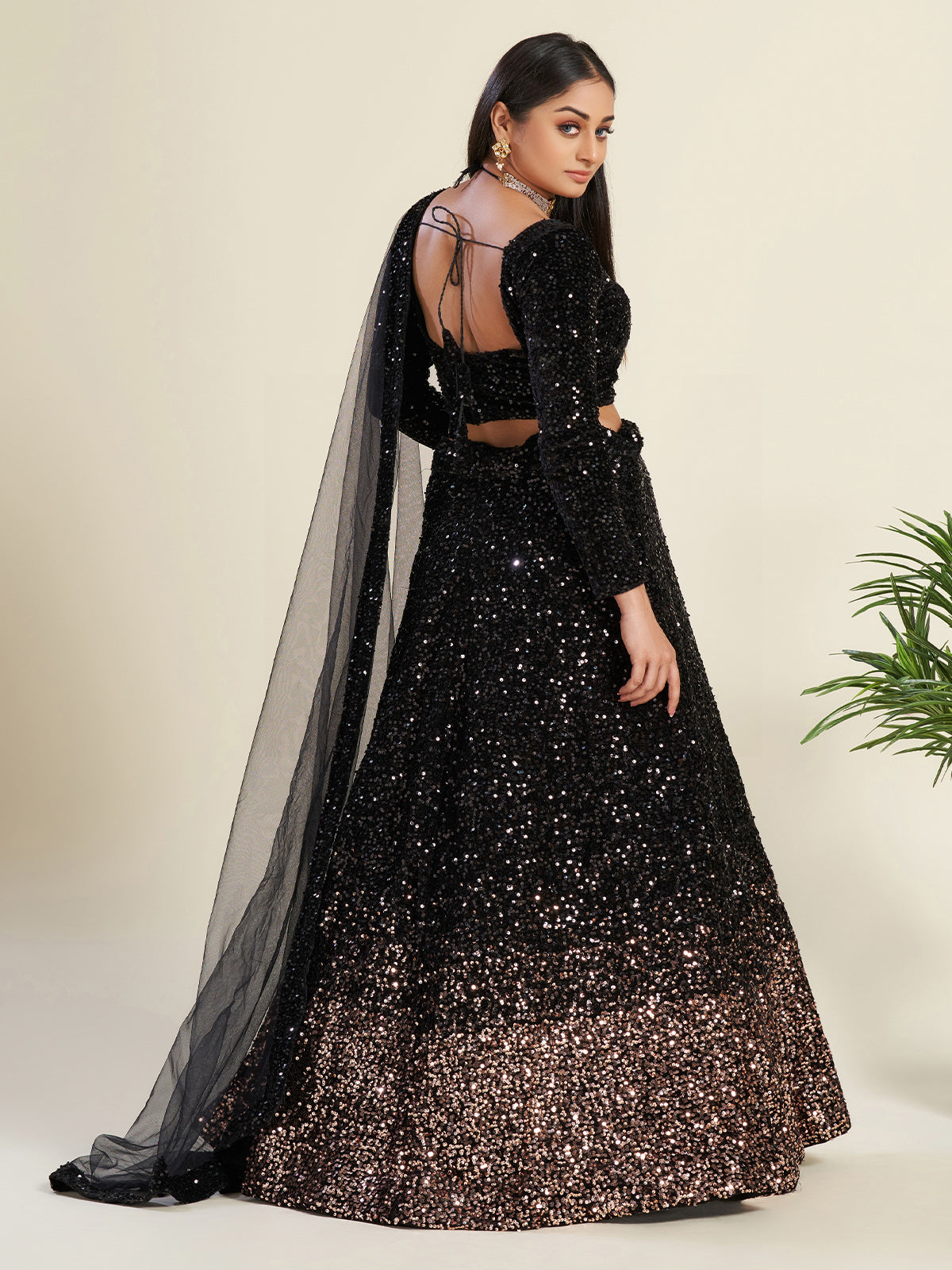 Rajwada - Black Sequins Lehenga