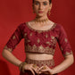 Rajwada Maroon Embroidered Georgette Saree With Unstitched Blouse For Women