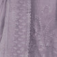 Rajwada Purple Georgette Embroidered Semi-Stitched Kurta Set For Women