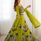 Rajwada Green Georgette Embroidered Semi-Stitched lehenga For Women