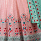 Rajwada Pink Georgette Embroidered Semi Stitched Lehenga With Unstitched Blouse for Women