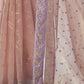 Rajwada Dusky Pink Embellished Net Saree With Unstitched Blouse For Women