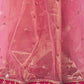 Rajwada Pink Embellished Net Saree With Unstitched Blouse For Women