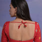 Rajwada Red Printed Georgette Saree With Unstitched Blouse For Women