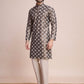 Rajwada White Silk Blend Gold Sequins Stitched  Kurta For Men