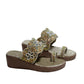 Rajwada Beige Velvet Embellished Heels For Women