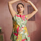 Rajwada Green Cotton Blend Printed Co-ord Set For Women