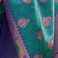 Rajwada Green Silk Blend Woven Saree With Unstitched Blouse for Women