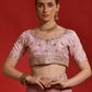 Rajwada Pink Embroidered Georgette Saree With Unstitched Blouse For Women