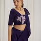 Rajwada Purple Organza Solid Ready To Wear Saree With Stitched Blouse For Women