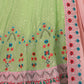 Rajwada Green Georgette Embroidered Semi Stitched Lehenga With Unstitched Blouse for Women