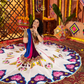 Rajwada White Silk Blend Printed Semi-Stitched Lehenga For Women