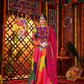 Rajwada Multicolor Cotton Blend Printed With Mirror Work Semi-Stitched lehenga For Women